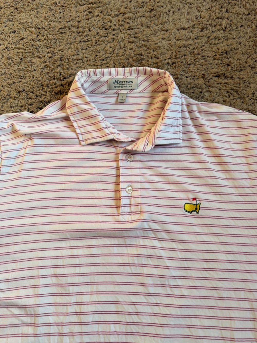 Peter Millar Golf Polo Shirt Large Masters Tournament Augusta National Golf Club